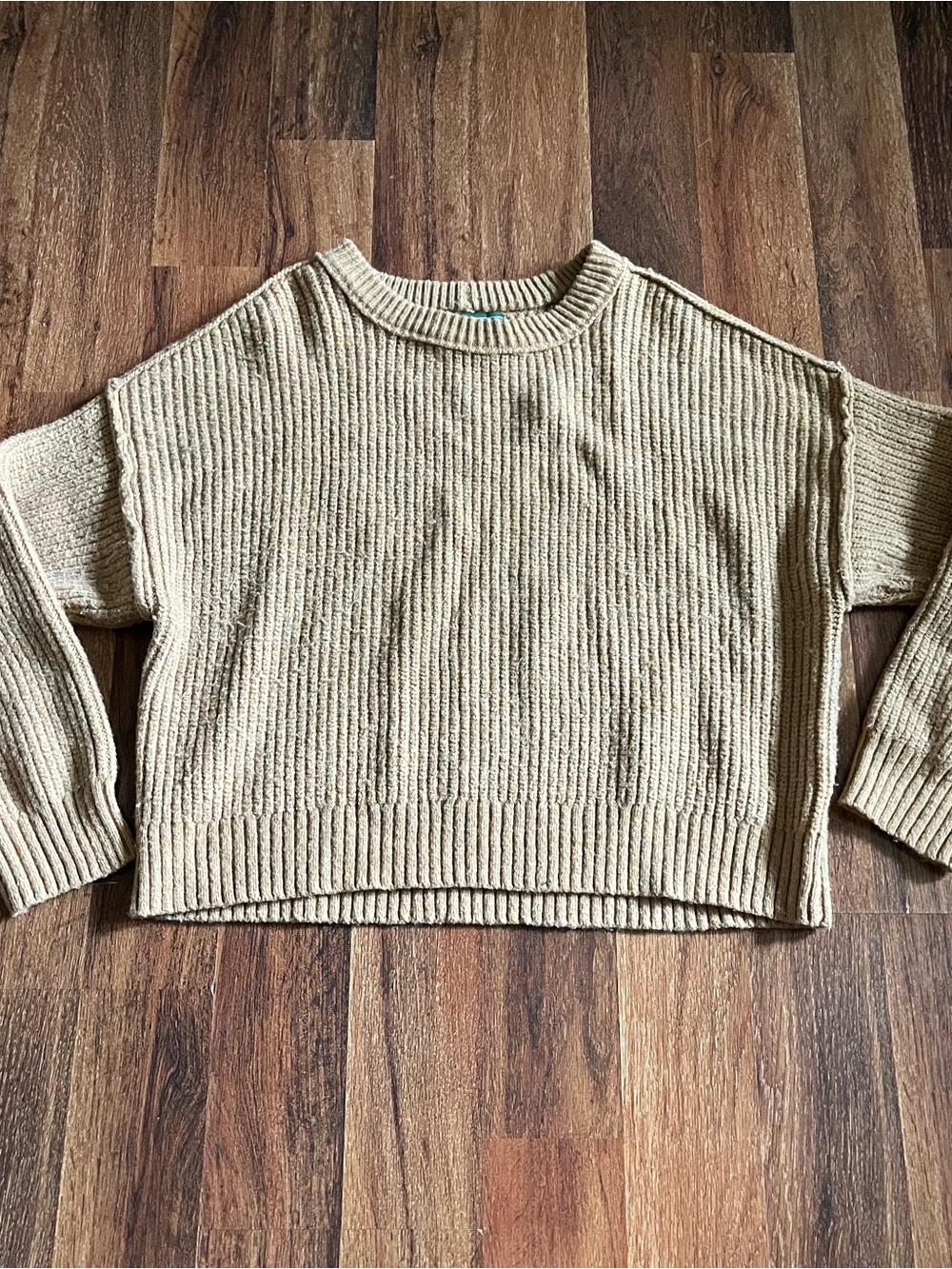 American Eagle Outfitters Ribbed Crewneck Sweater - Tan